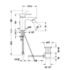 Duravit B.3 B32400001010 Смеситель для биде с донным клапаном, на 1 отв., излив 128мм, цвет: хром