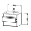 Duravit Ketho KT642802222 База под раковину, 1p.-o.comp.,480x600x475мм HG, цвет белый глянцевый