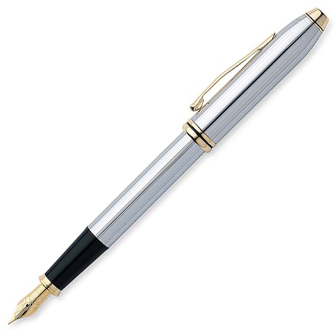 Ручка перьевая Cross Townsend, Chrome GT, M (506-MF)