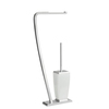 Gessi Mimi 33334#149 Напольная стойка с держателем для туалетной бумаги и керамическим ершиком, цвет: Finox