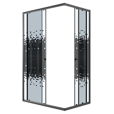 Душевое ограждение Niagara Eco NG-1012-14QBLACK (120х80х190) прямоугольник,раздвижное,черный,стекло мозаика,1 место