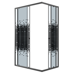 Душевое ограждение Niagara Eco NG-1012-14QBLACK (120х80х190) прямоугольник,раздвижное,черный,стекло мозаика,1 место