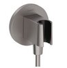 Hansgrohe Fixfit S 26888340 Шланговое подключение с держателем ручного душа (чёрный хром шлифованный)
