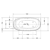 Duravit Cape Cod 700364000000000 Ванна пристенный вариант, 1900x900mm с бесшовной панелью и ножками, с одним наклоном для спины, цвет белый (без слива-перелива)