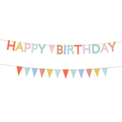 Гирлянда "С Днем Рождения" [Happy Birthday] (мини-гирлянда) 0,6 м