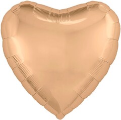 Шар Аг 19''/48 см, Сердце, Персиковый пух, 1 шт.