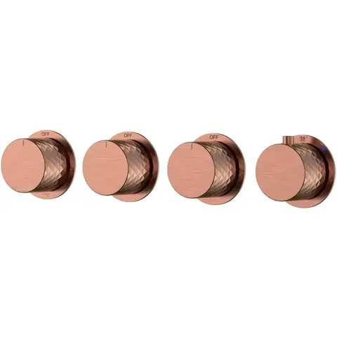 Boheme 124-T-5-CB.1 Смеситель встроенный с термостатом STICK DIAMOND COPPER BRUSHED 5-проходной