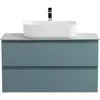 BelBagno KRAFT-800-2C-SO-AO База под раковину подвесная с фрезерованными ручками по всей длине фасада с двумя выкатн. ящ., Голубой Мат., 800x455x500