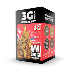 Набор красок AK Interactive WWI British Uniform Colors Set 3G, 4 краски