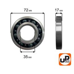 Подшипник шариковый UNITED PARTS 6207 (90-0636)