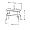 Duravit Cape Cod CC953207676 Консоль 825x1120x570 мм деревянная напольная с 1 полкой, цвет Европейский дуб