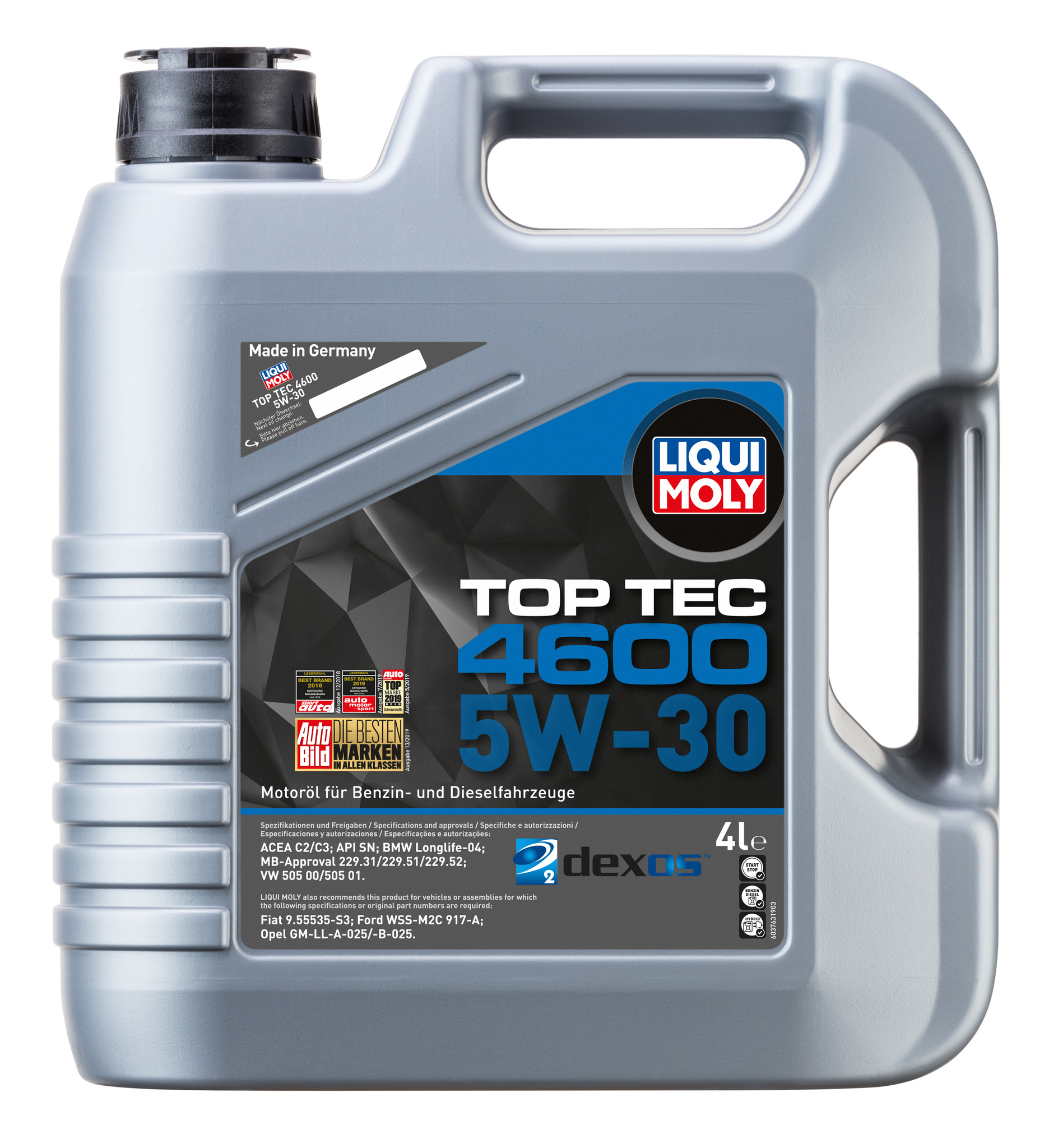 Масло моторное LIQUI MOLY Top Tec 4600 5W-30 НС-синтетическое, 4л