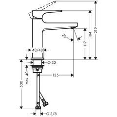 Смеситель для раковины 110, с донным клапаном, бронза Hansgrohe Metropol 32507140
