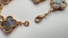 Браслет VCA коллекция Alhambra 5 мотивов клевер c перламутром yellow VGOLD