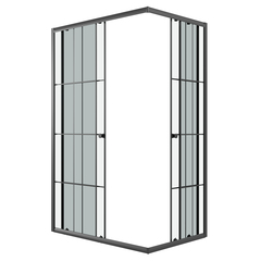 Душевое ограждение Niagara Eco NG-1012-14QKL (120х80х190) прямоугольник,черный,раздвижное,стекло клетка,1 место