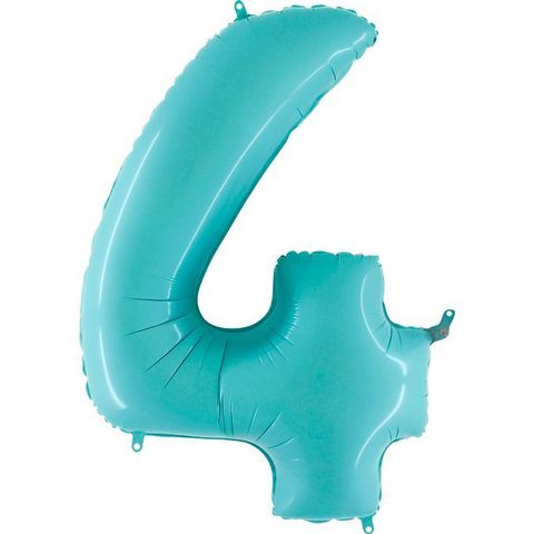 Шар Г 40''/102 см, Цифра Голубой (Blue) 