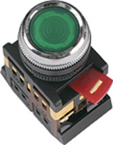 Кнопка ABLFS-22 красный d22мм неон/230В 1з+1р TDM