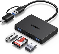 Картридер UGREEN CM812 (45167) 4-в-1 MicroSD SD Card Reader, черный