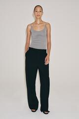 ZARA ШИРОКИЕ БРЮКИ ИЗ 100% ШЕРСТИ — ZW COLLECTION, ЧЕРНЫЙ