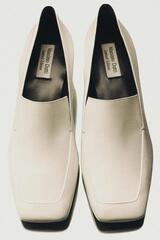 Massimo Dutti Кожаные лоферы на каблуке - Limited Edition, белый