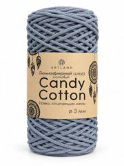 Плетёный шнур Candy cotton 3 мм, без сердечника, 300 гр, 90% х/б, 10% п/э, 120 м, серый