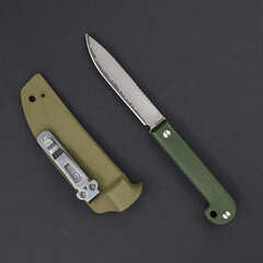 Фото Туристический нож Daggerr Ataman, сталь VG-10/Damascus, рукоять Green Micarta