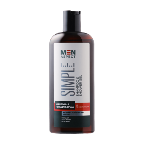 Modum MEN ASPECT SIMPLE Шампунь & Гель для душа 2в1 ТОНИЗИРУЮЩИЙ, 250мл (E140-404)