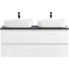 BelBagno KRAFT-1200-4C-SO-BO База под раковину подвесная с фрезерованными ручками по всей длине фасада с чет-мя выкатн. ящ., Bianco Opaco, 1200x455x500
