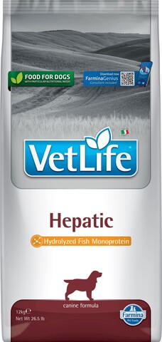 FARMINA VET LIFE HEPATIC диета при печеночной недостаточности 12 кг