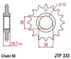 Звезда CBR1000RR CBR900 929 954 CB900 V45 Magna VTR1000 JTF333.16 зуб