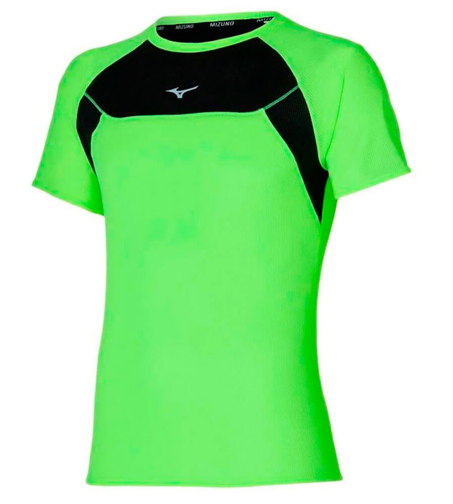 Мужская беговая футболка Mizuno DryAeroFlow Tee зеленая - 4
