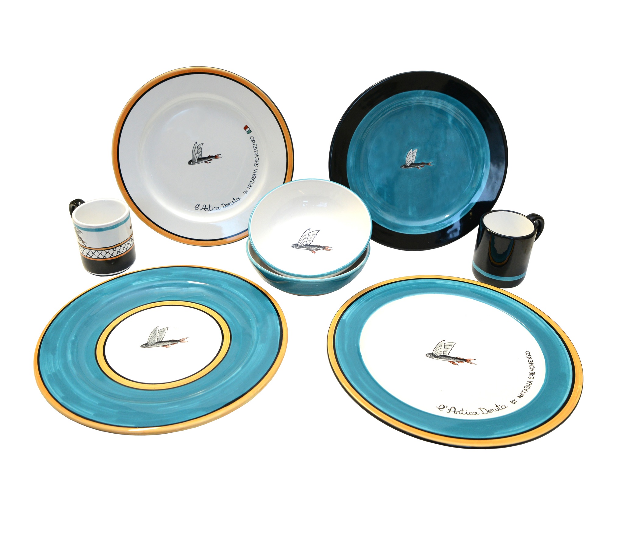 Set of plates Flying Fish collection, 4 pc.