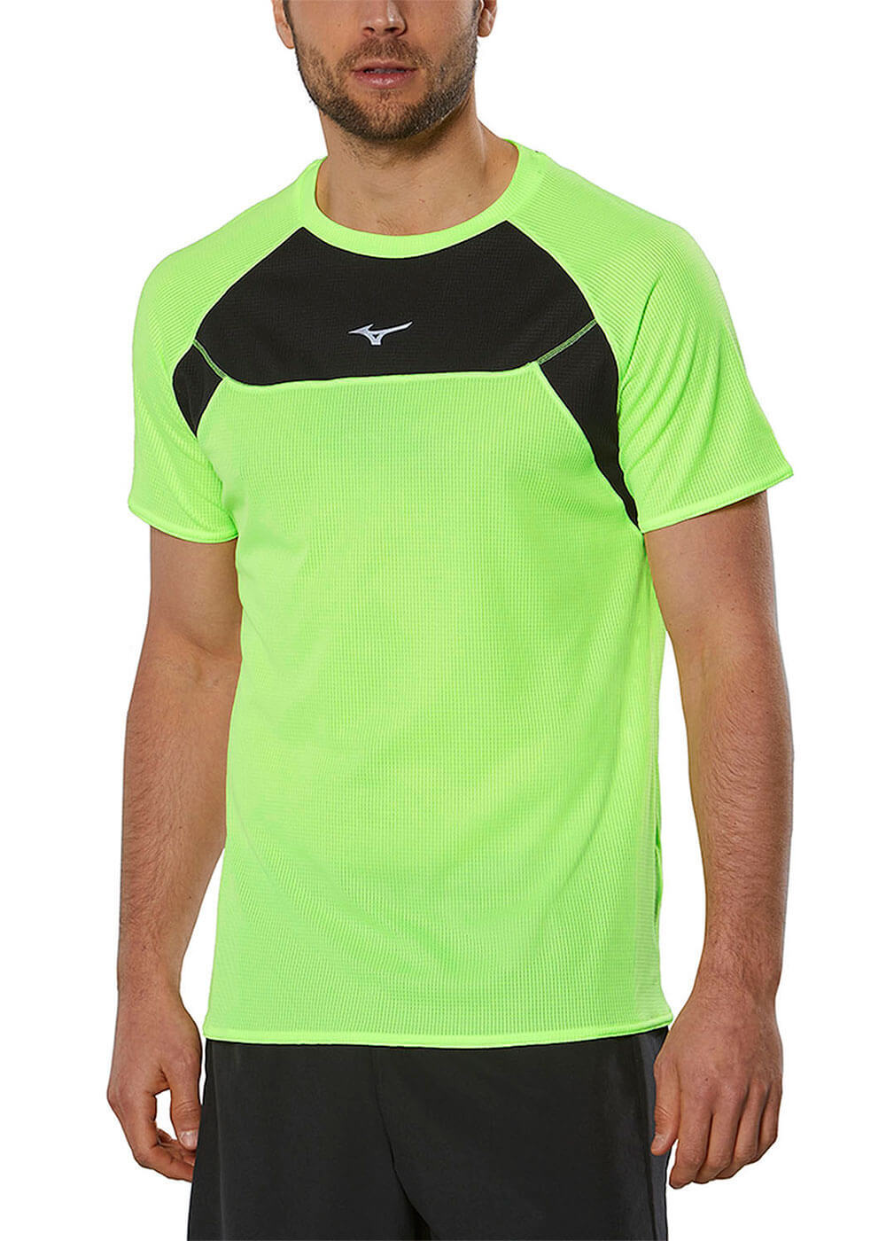 Мужская беговая футболка Mizuno DryAeroFlow Tee зеленая
