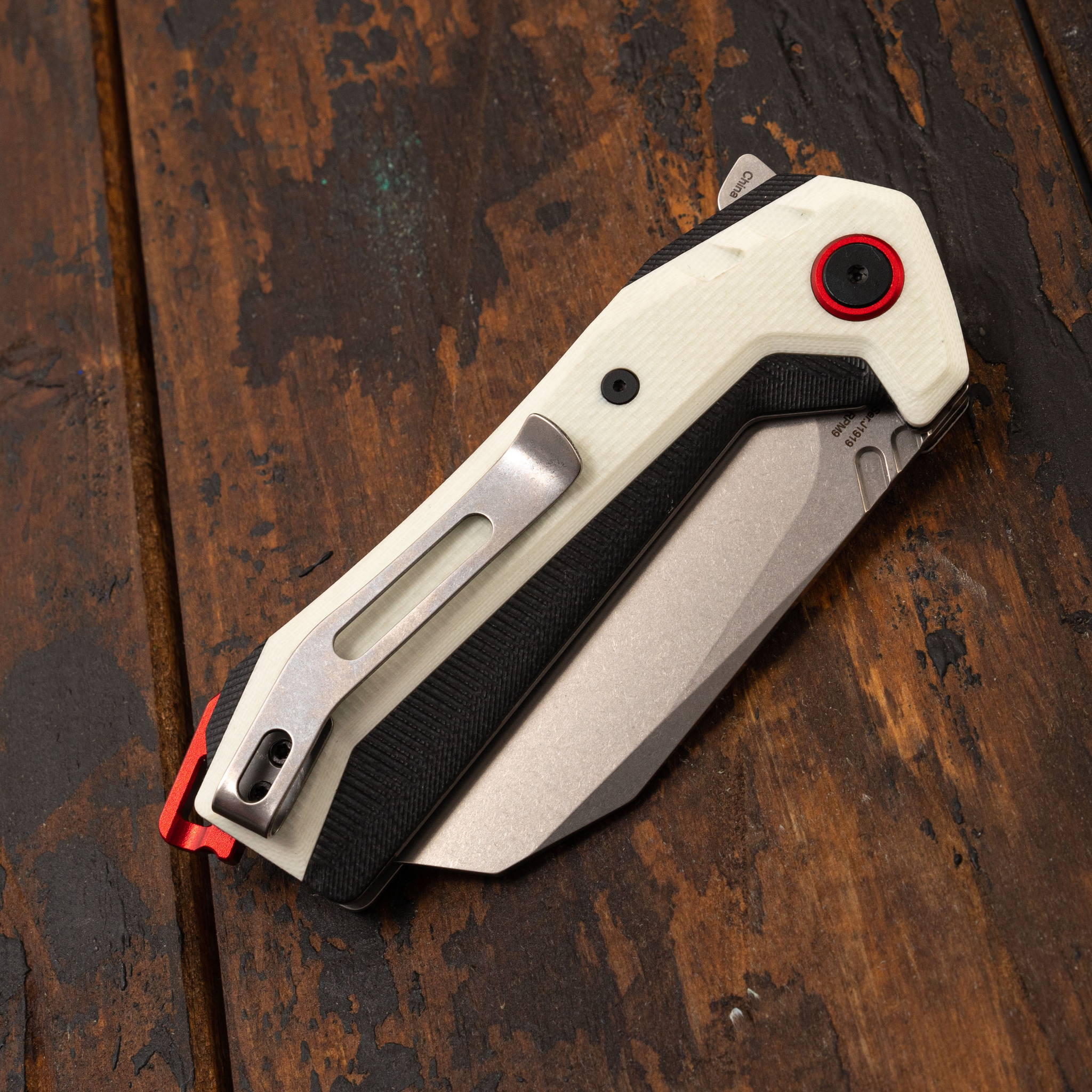 Складной нож CJRB Tigris, сталь AR-RPM9, White G10