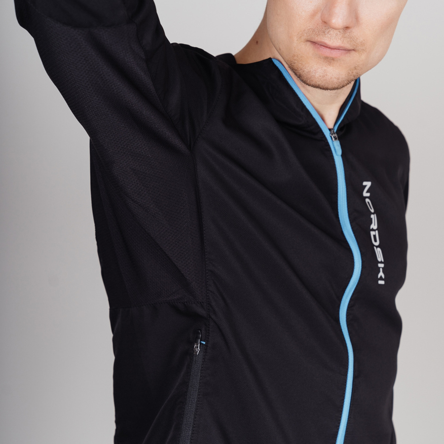 Nordski Run куртка для бега мужская Black-Blue - 4