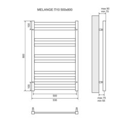 Полотенцесушитель водяной Lemark Melange - LM49810W  (П10 500x800), белый