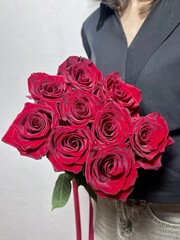 Букет "Красное сердце" 9 шт.