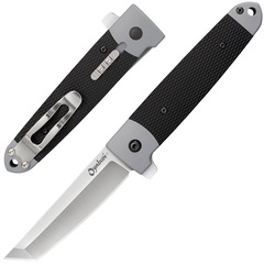 Фото Нож складной Cold Steel Oyabun, сталь 4034SS, рукоять TPR/GRN, черный/серый