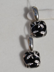 Серьги с эмалью (серьги из серебра).