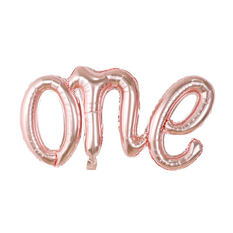 Шар К Надпись ONE розовое золото, 32