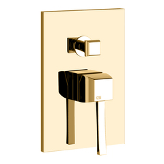 Gessi Mimi 44614#080 Встраиваемый однорычажный смеситель с автоматическим переключателем ванна/душ(внешние части), цвет: золото фото