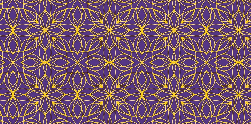 Открытка-конверт, без надписи, Орнамент на фиолетовом, 8*17 см, 5 шт.