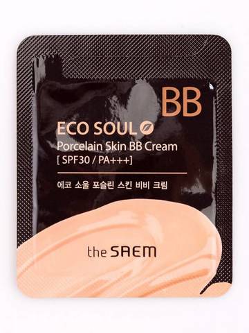 СМ ECO SOUL ББ Крем пробник Eco Soul Porcelain Skin BB Cream 01 Light Beige-Sample 1мл