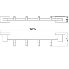 Планка с 4-я крючками BELZ B90415-4 , графит