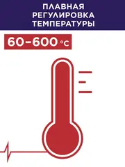 Строительный фен ПУЛЬСАР ФС 2001-2Д (2000Вт, 60-600*C, 300/500л/мин, LED дисплей, 0,9кг) (906-630)