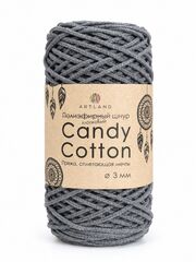 Плетёный шнур Candy cotton 3 мм, без сердечника, 300 гр, 90% х/б, 10% п/э, 120 м, т.серый