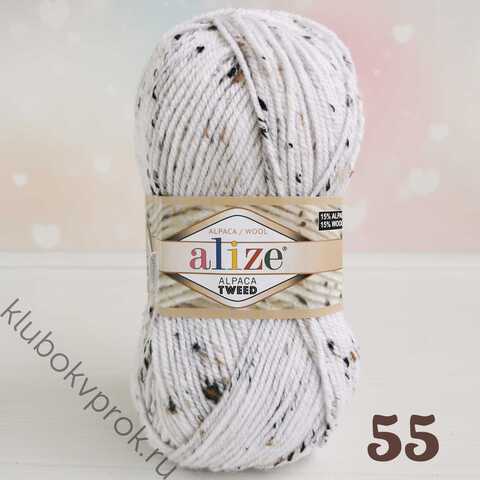 ALIZE ALPACA TWEED 055, Белый