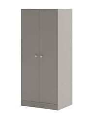 Шкаф для одежды, 74х55х175, Марм, распашной, в прихожую, со штангой и полкой, серый, Marmur