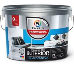 Краска для стен и потолков для влажных помещений латексная Profilux Professional Interior моющаяся матовая