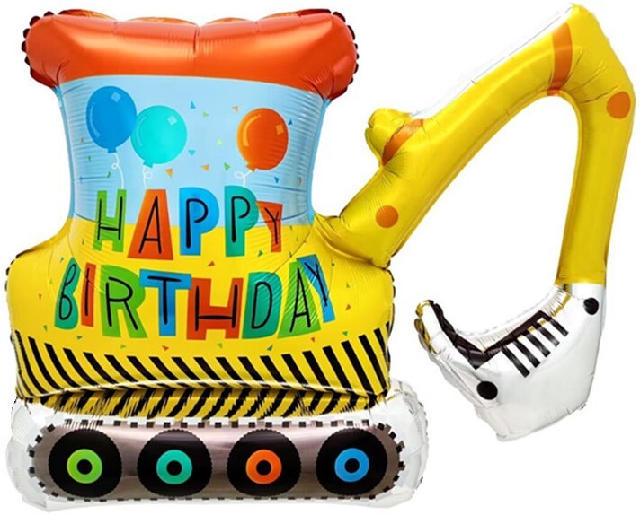 К Фигура, Экскаватор, Happy Birthday, 39''/99 см, 1 шт.